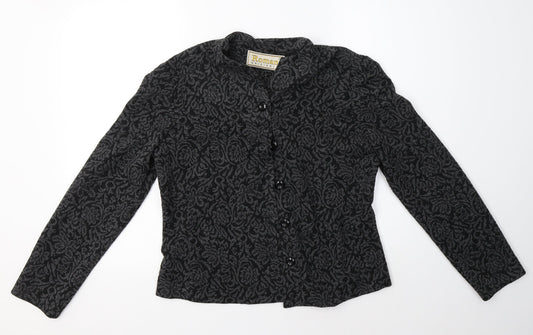 Roman Womens Grey Floral  Jacket  Size 12