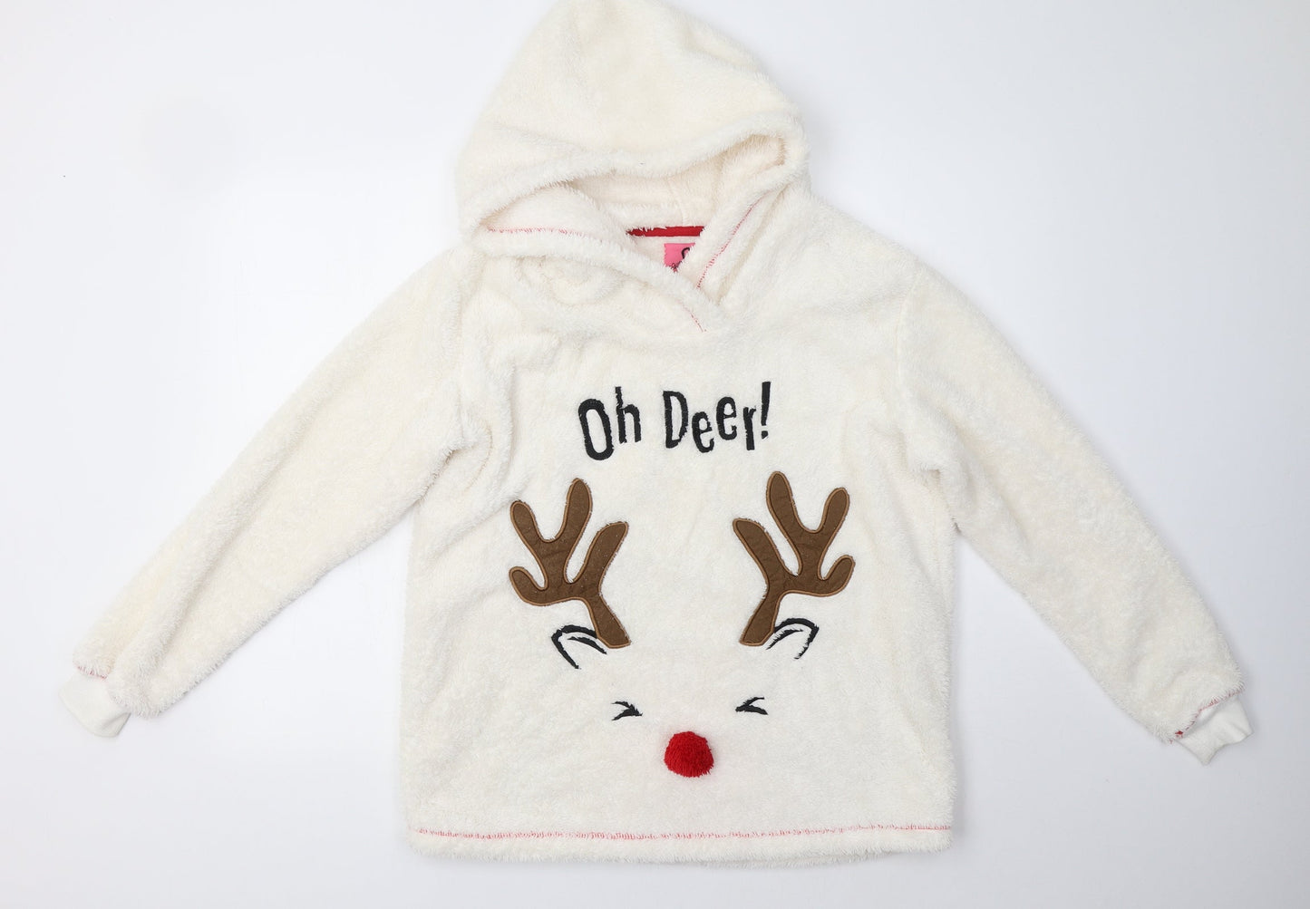 Adore Womens White  Polyester Top Lounge Set Size S   - Oh Deer