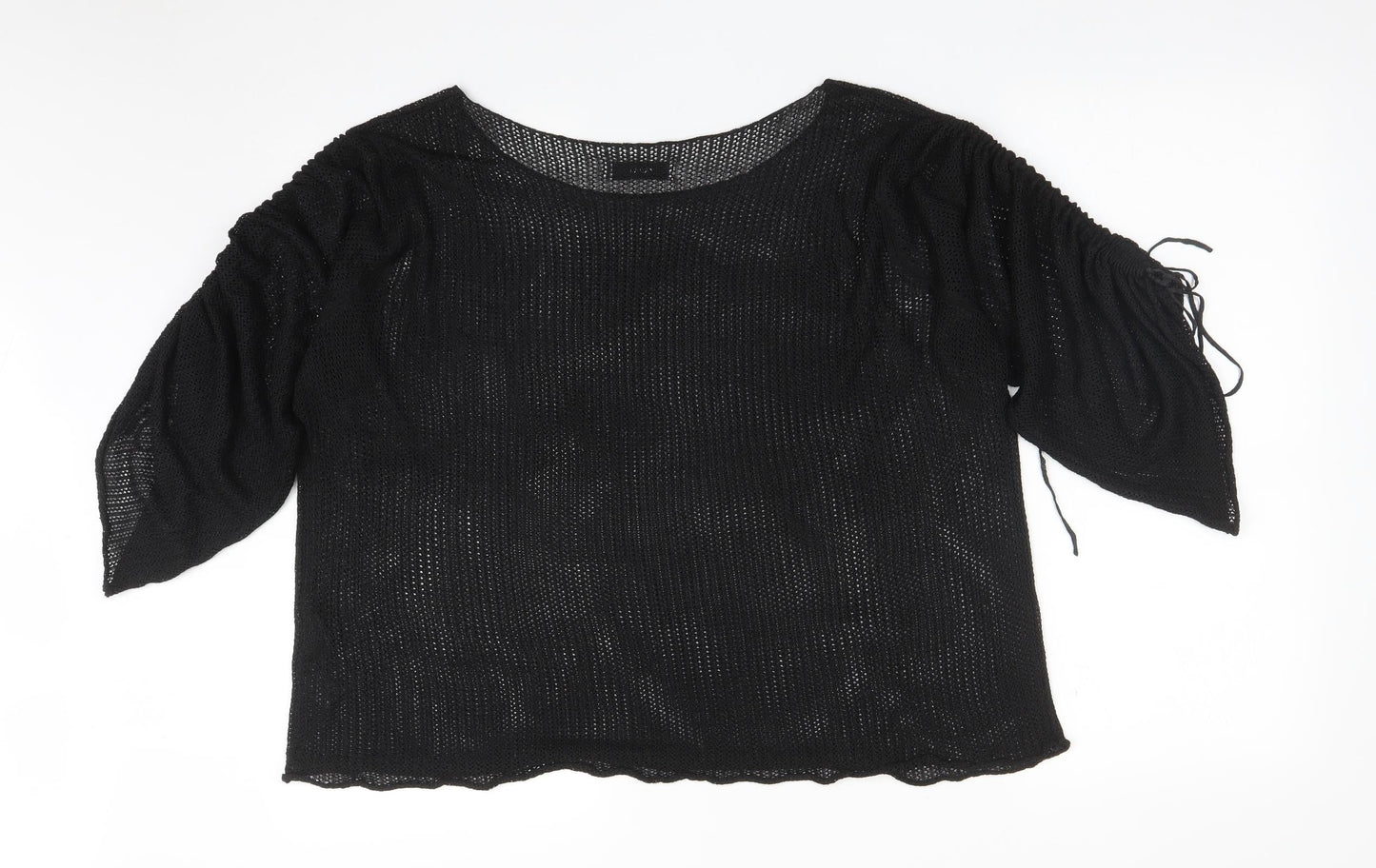 Zara Womens Black  Polyester Basic T-Shirt Size M Round Neck