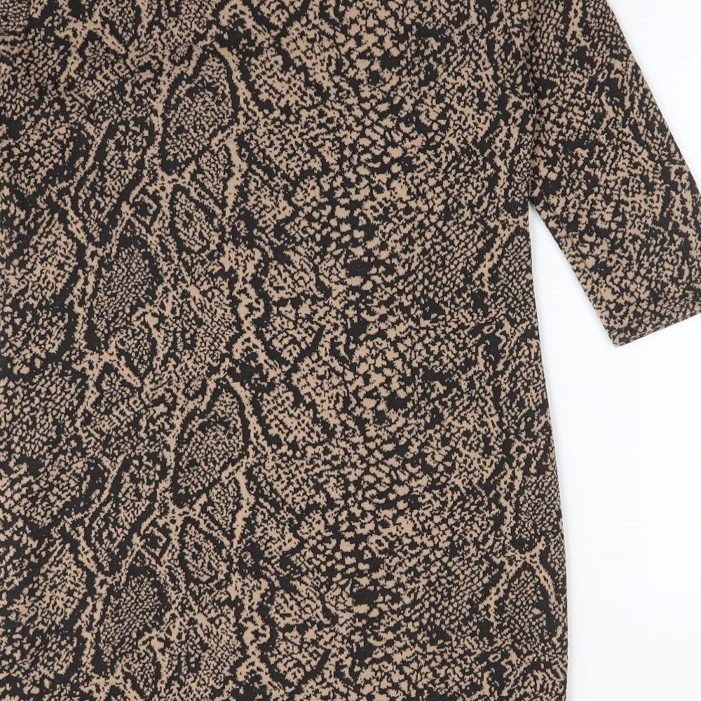 Dorothy Perkins Womens Multicoloured Animal Print Polyester A-Line  Size 12  Round Neck