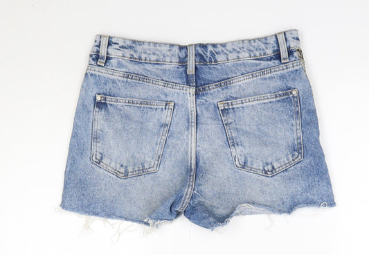 Sinsay Womens Blue  100% Cotton Cut-Off Shorts Size 6  Regular