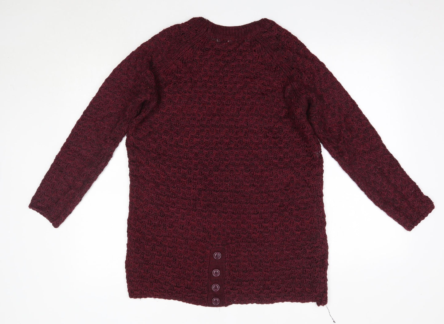 New Look Womens Purple Round Neck  Acrylic Pullover Jumper Size M
