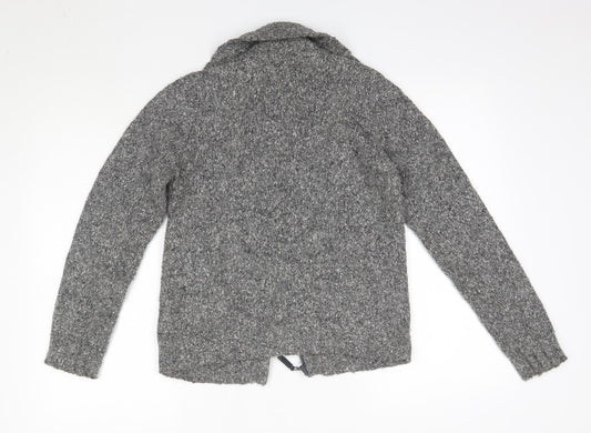 Matalan Womens Grey High Neck  Acrylic Full Zip Jumper Size 12
