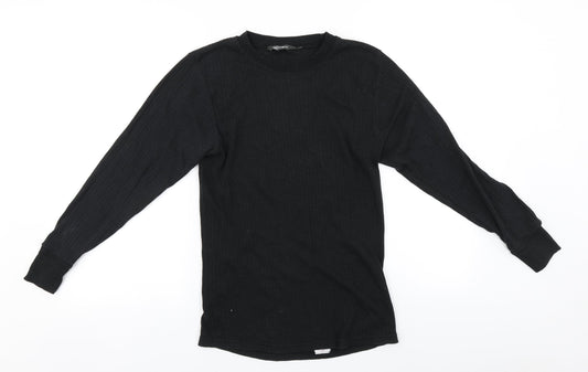 Hi Gear Womens Black Round Neck  Cotton Pullover Jumper Size S