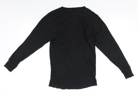 Hi Gear Womens Black Round Neck  Cotton Pullover Jumper Size S