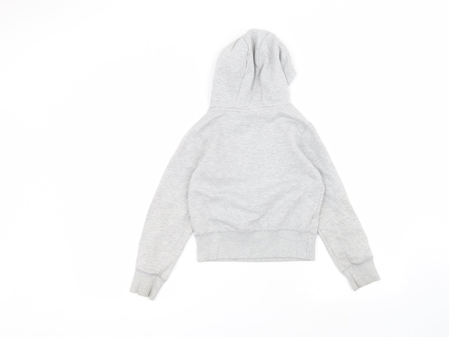 Preworn Girls Grey  Cotton Pullover Hoodie Size 7-8 Years