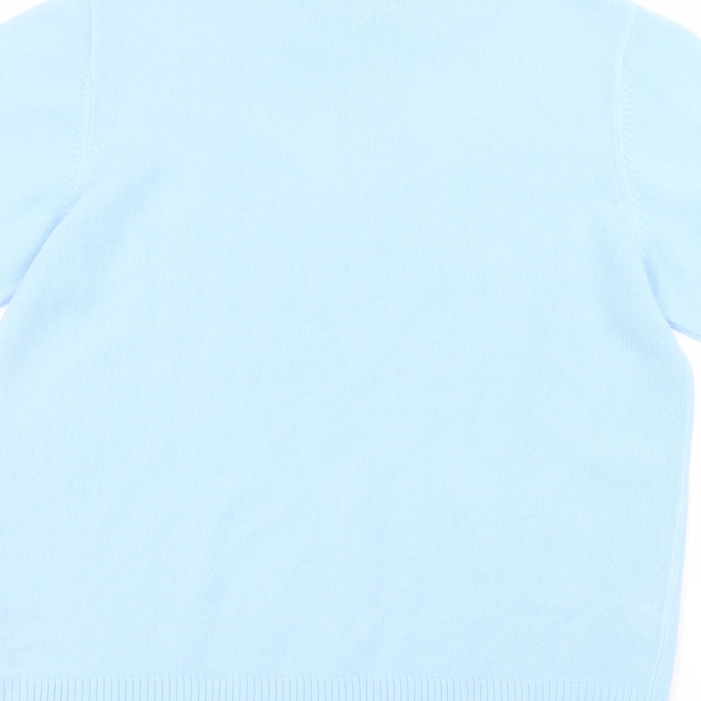 Damart Womens Blue  Acrylic Basic T-Shirt Size 14 Round Neck