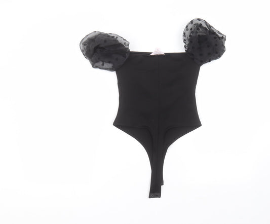 Miss Selfridge Womens Black  Polyester Bodysuit One-Piece Size 4