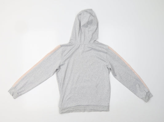 Matalan Girls Grey  Polyester Pullover Hoodie Size 10 Years