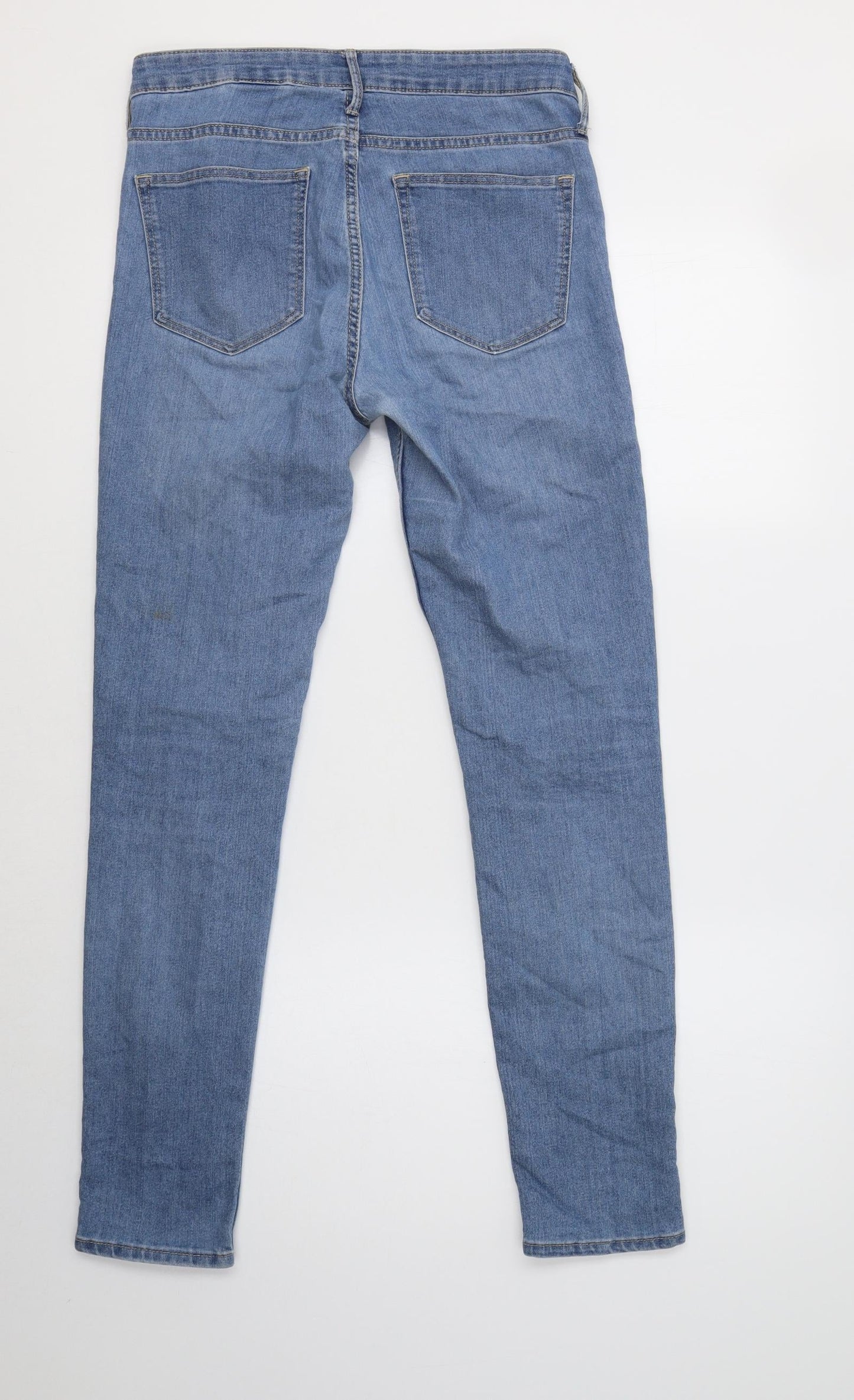 H&M Womens Blue  Cotton Skinny Jeans Size 28 L30 in Regular