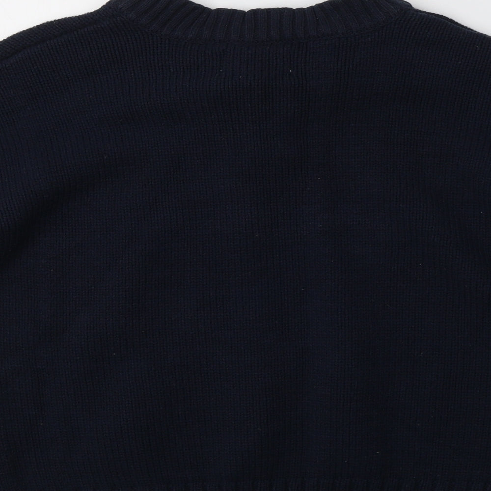 Matalan Womens Blue Crew Neck  Cotton Pullover Jumper Size M