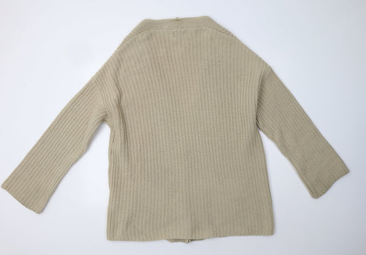 ASOS Womens Beige V-Neck  Acrylic Cardigan Jumper Size S