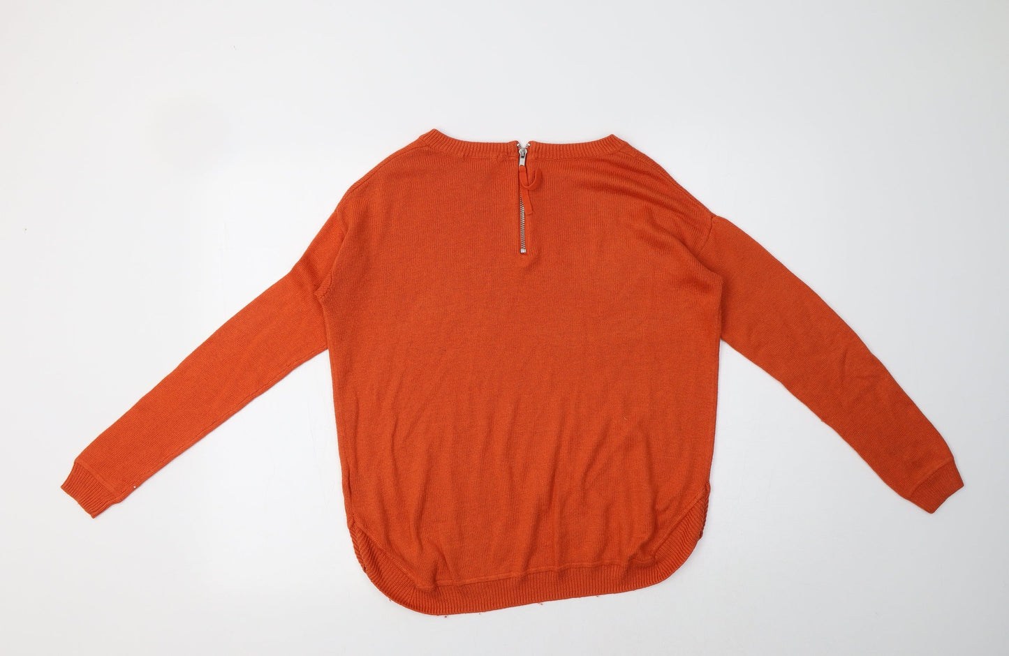 H&M Womens Orange Crew Neck  Acrylic Pullover Jumper Size XS