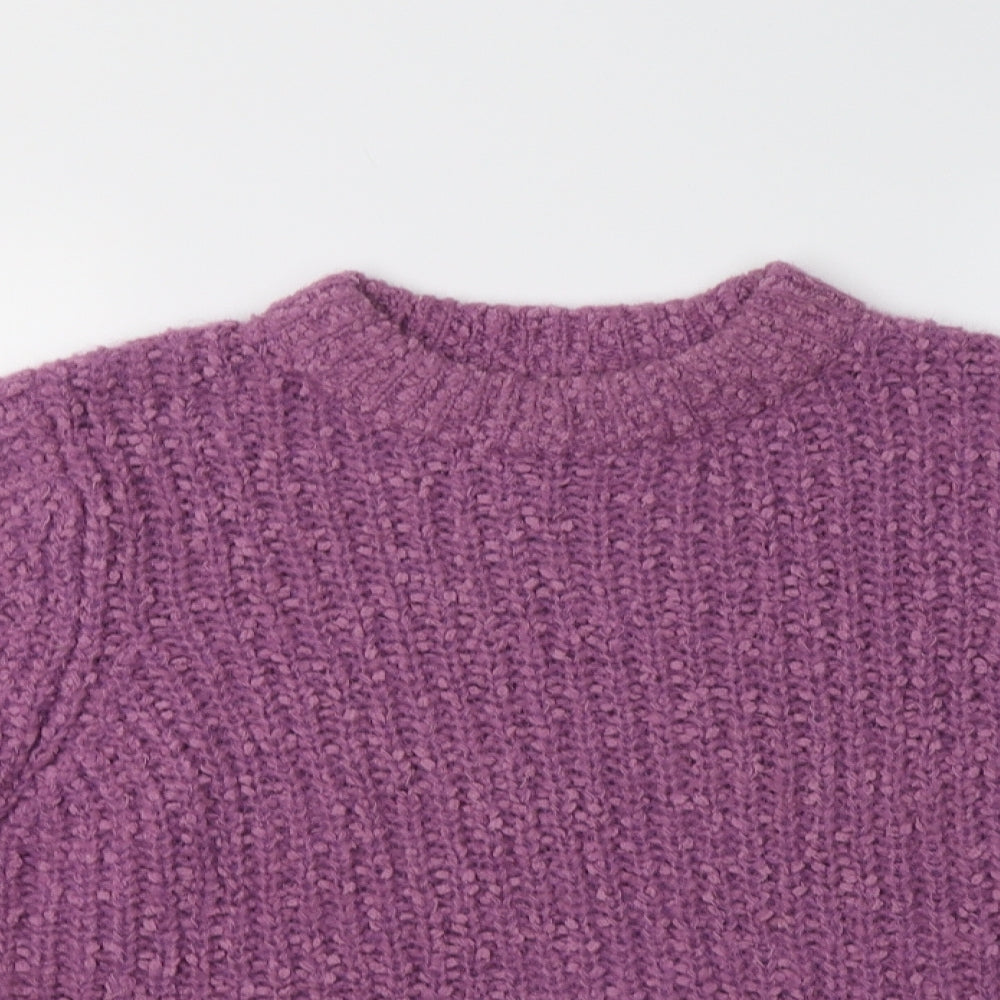 M&S Womens Purple Crew Neck   Pullover Jumper Size 16