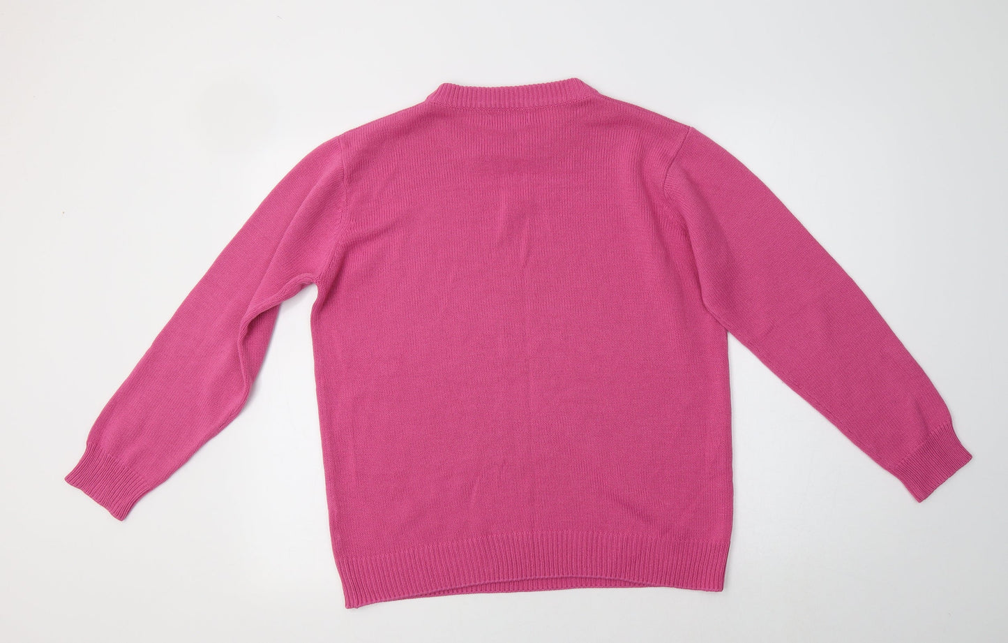 C Collection Womens Pink Crew Neck   Pullover Jumper Size M
