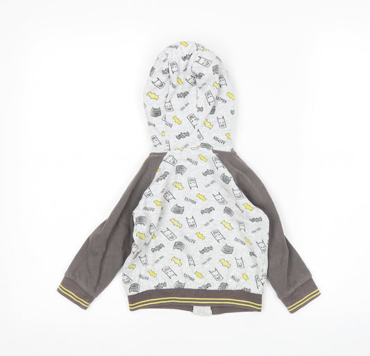 CoolClub Boys Grey  Cotton Full Zip Hoodie Size 2 Years   - Bat Man