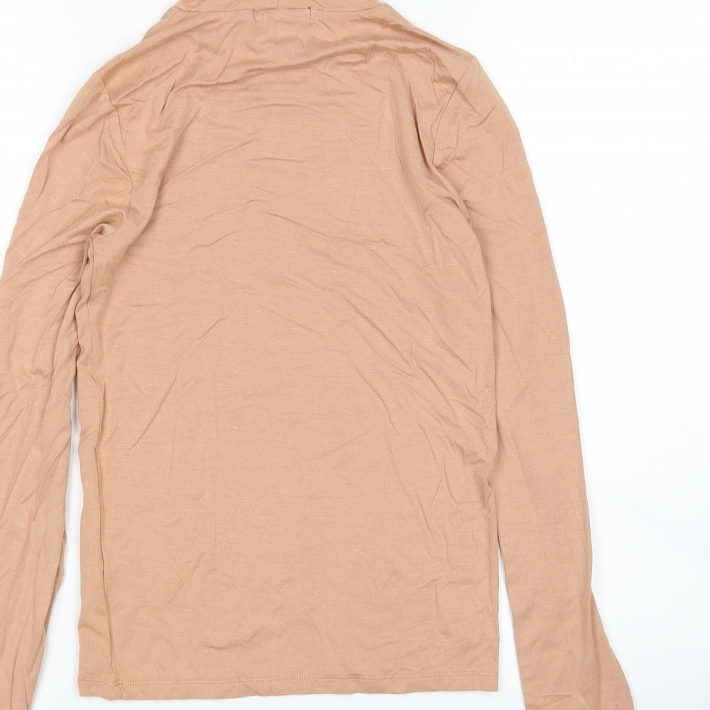 FOREVER 21 Womens Beige   Basic T-Shirt Size S Roll Neck