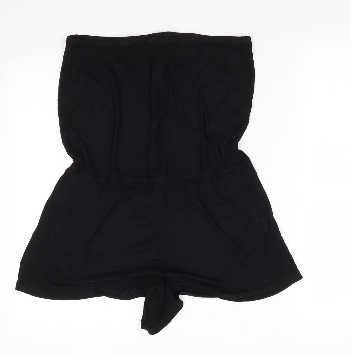 Resort Womens Black  Viscose Playsuit One-Piece Size 12   - Shorts Playsuit Drawstring waist