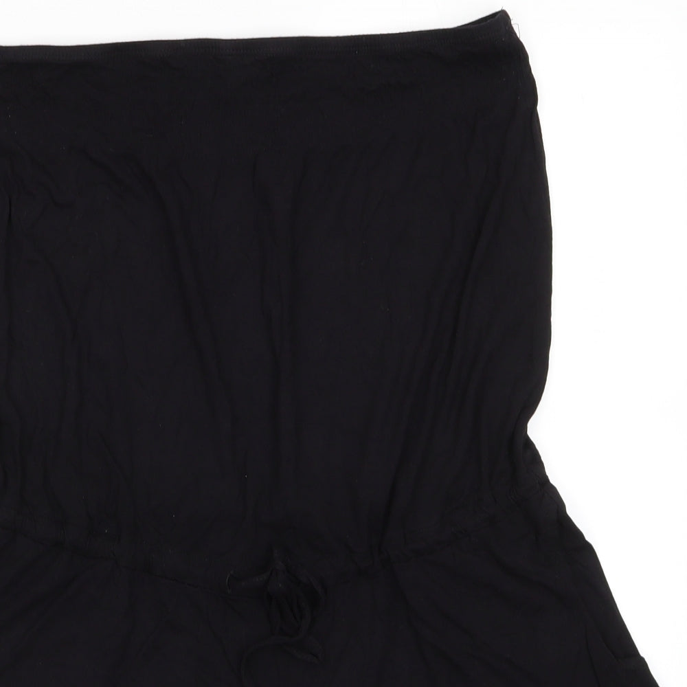 Resort Womens Black  Viscose Playsuit One-Piece Size 12   - Shorts Playsuit Drawstring waist