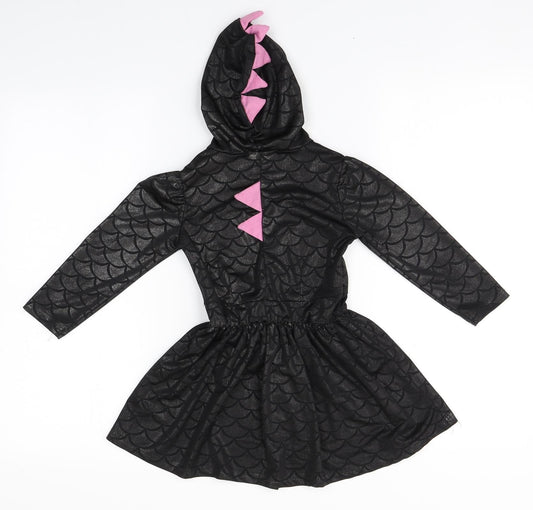Jinxing Girls Grey Geometric Cotton A-Line  Size 6-7 Years  Crew Neck