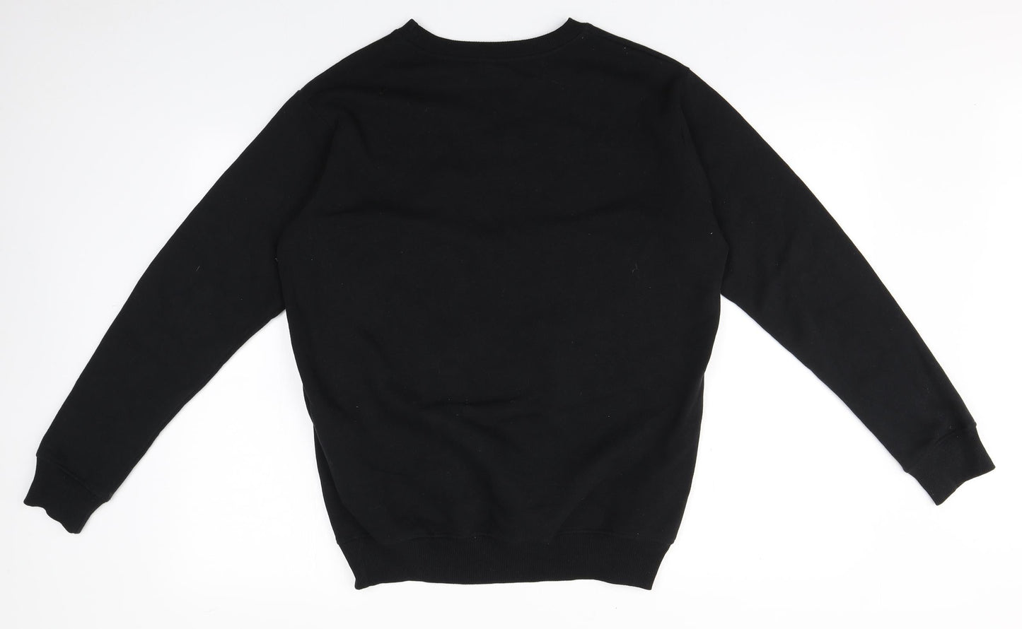 BIG Mens Black Round Neck  Cotton Pullover Jumper Size M