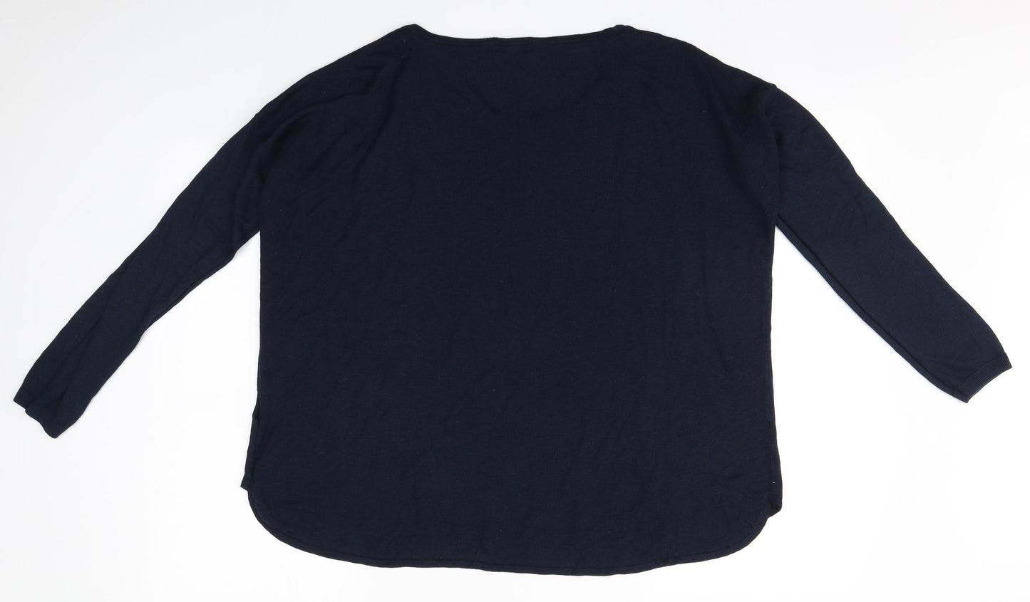 H&M Womens Blue  Acrylic Basic T-Shirt Size L Round Neck