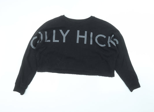 Hollister Womens Black Round Neck  Cotton Pullover Jumper Size L