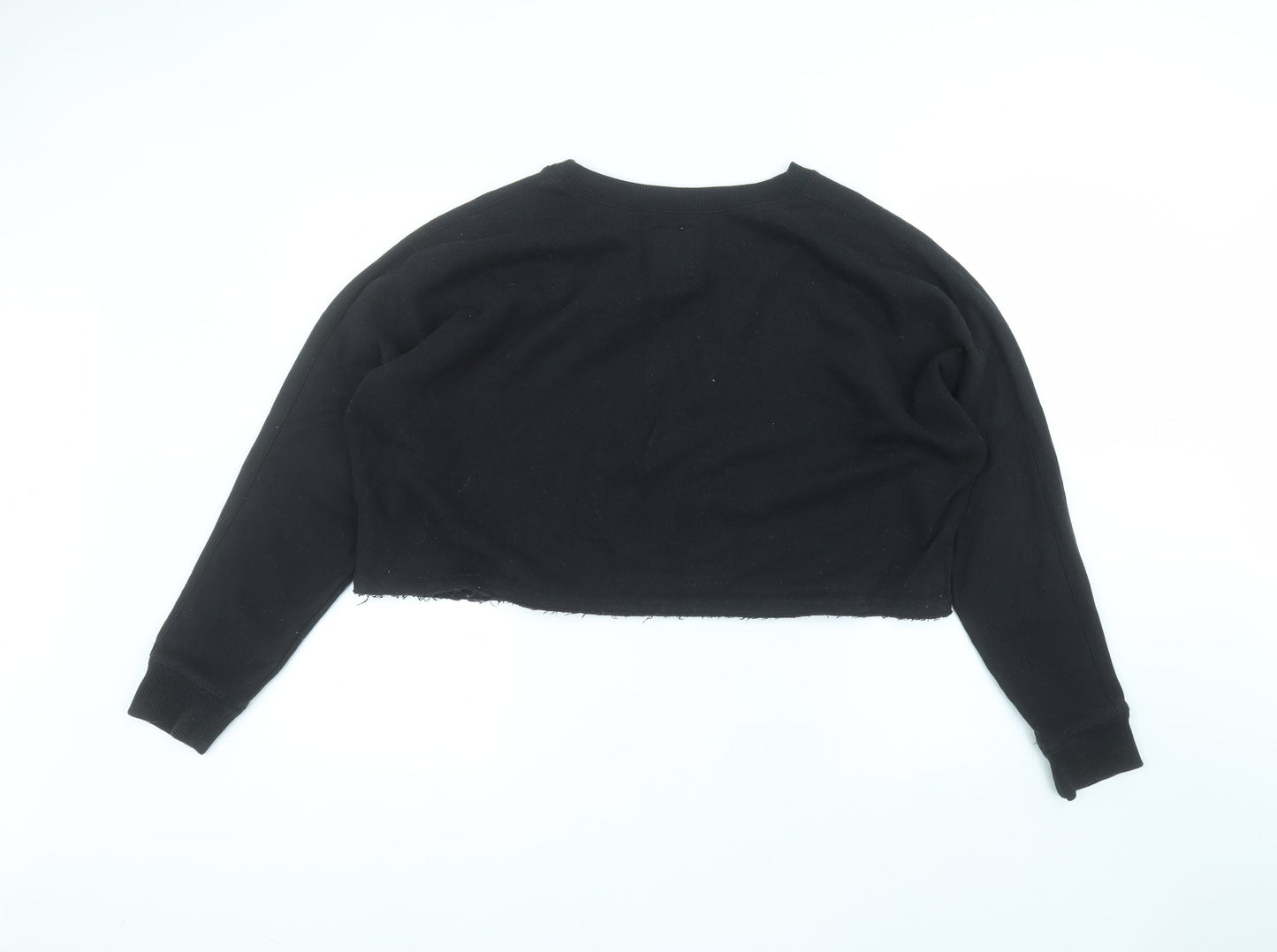 Hollister Womens Black Round Neck  Cotton Pullover Jumper Size L