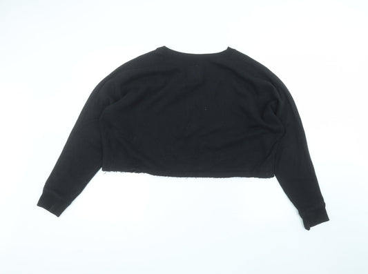 Hollister Womens Black Round Neck  Cotton Pullover Jumper Size L