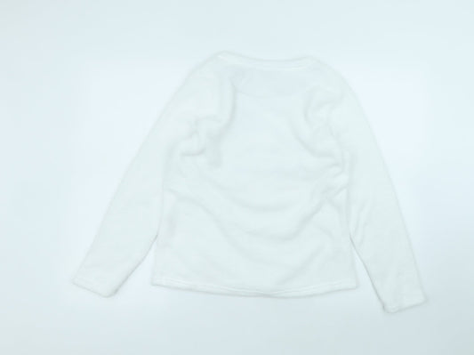 Primark Womens White Round Neck  Polyester Pullover Jumper Size 8