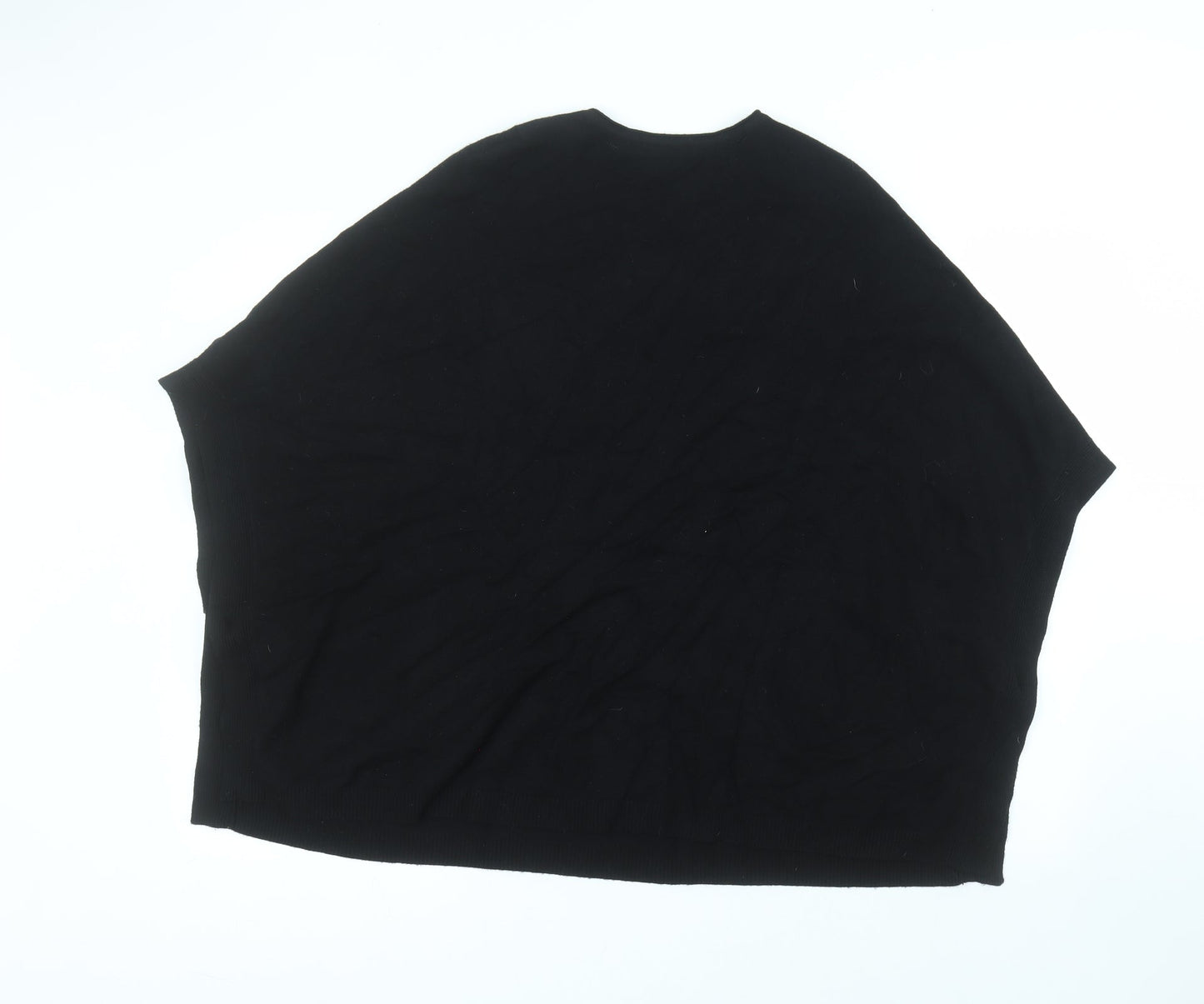 M&V Womens Black Round Neck  Cotton Pullover Jumper Size S