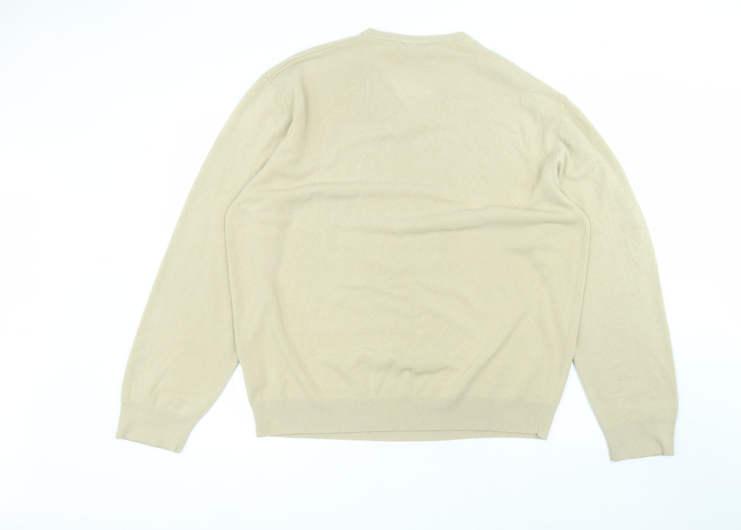 mansize Womens Brown V-Neck  Acrylic Pullover Jumper Size 2XL