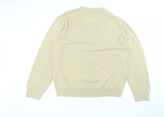 mansize Womens Brown V-Neck  Acrylic Pullover Jumper Size 2XL