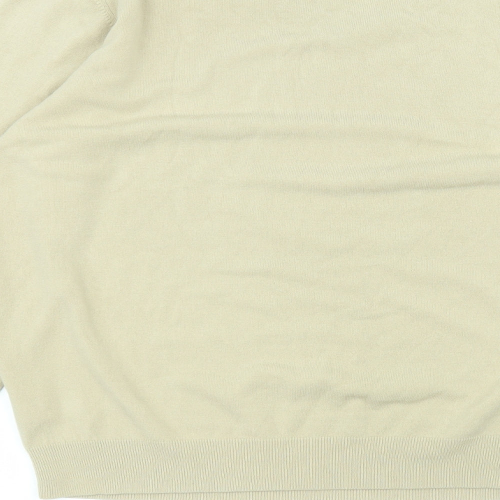 mansize Womens Brown V-Neck  Acrylic Pullover Jumper Size 2XL