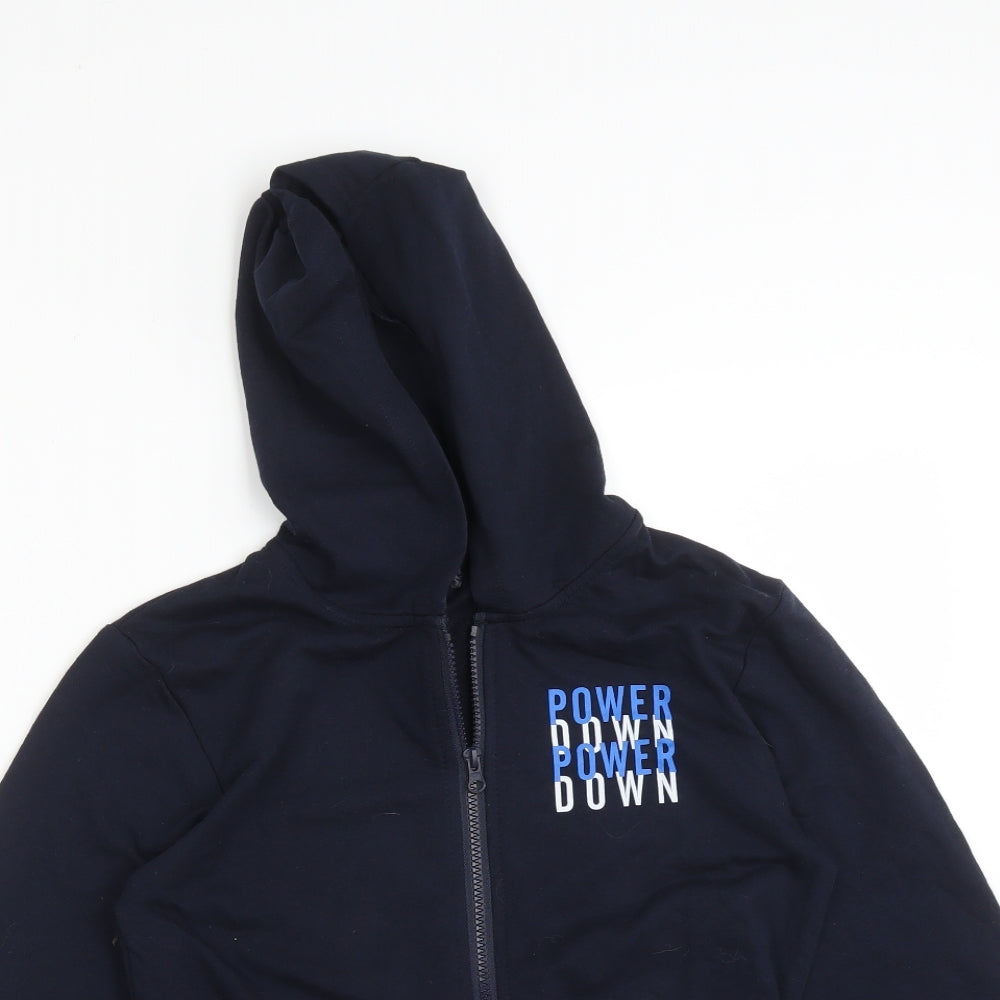 Studio Boys Blue  Cotton Full Zip Hoodie Size 10-11 Years   - POWER DOWN
