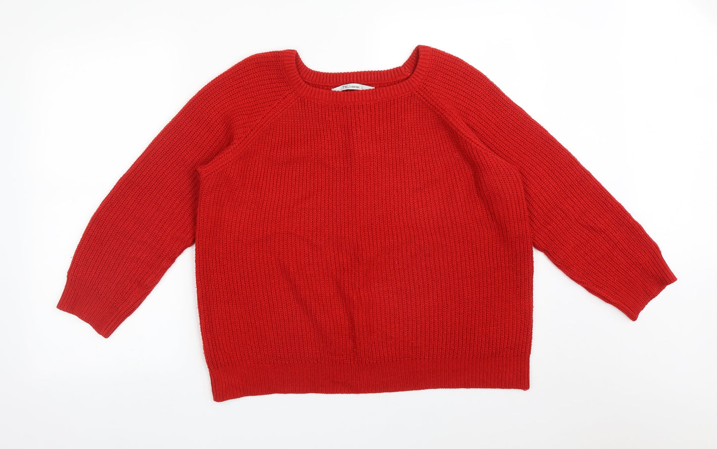 TRU Womens Red  Acrylic Pullover Sweatshirt Size L