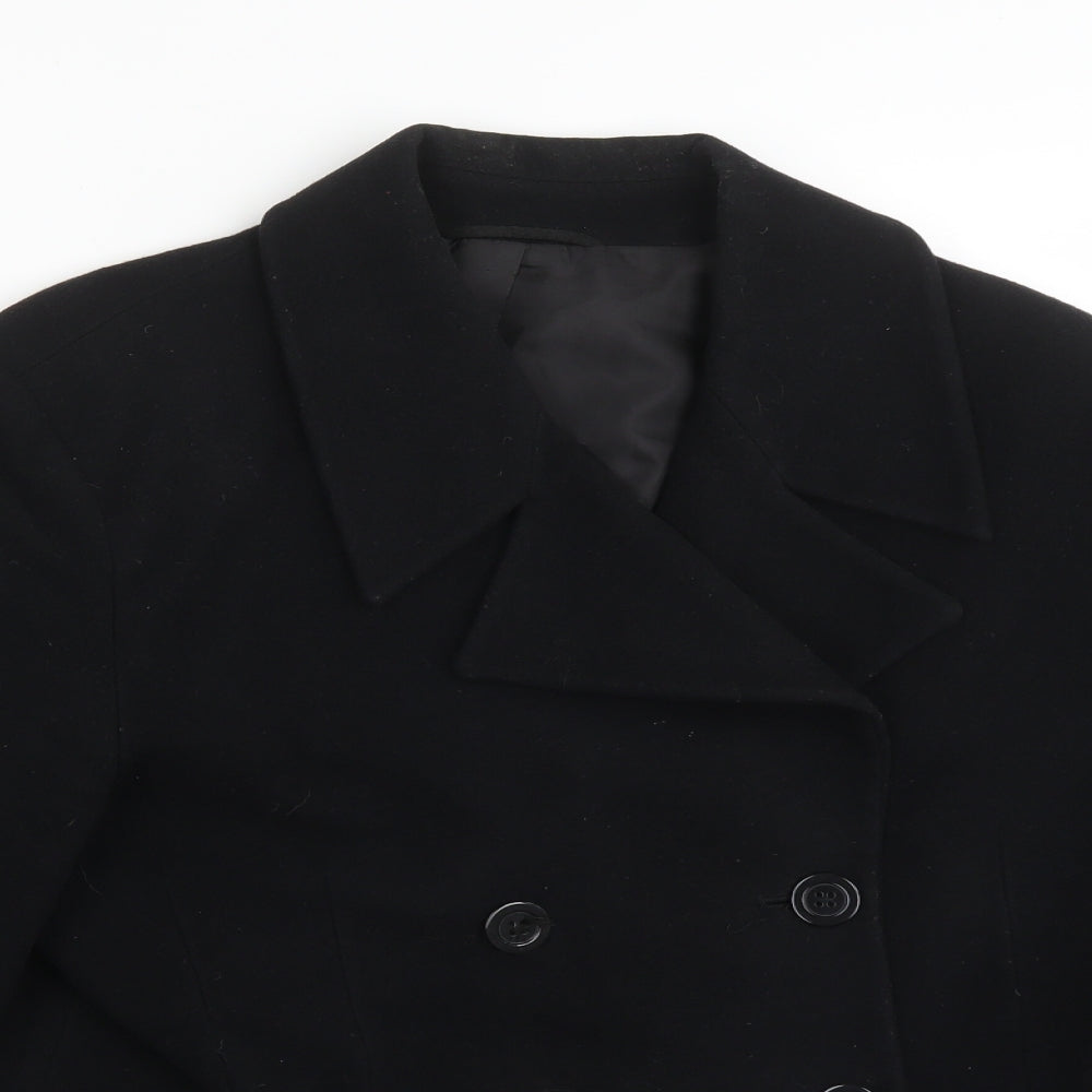 Preworn Womens Black  Wool Jacket Suit Jacket Size 14