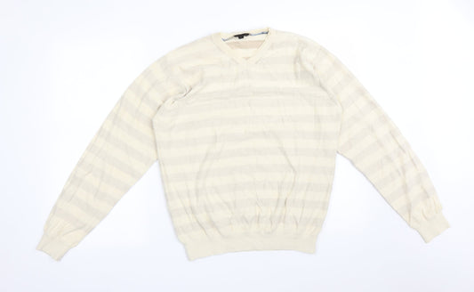 Stark Mens Multicoloured Striped Cotton Pullover Sweatshirt Size XL