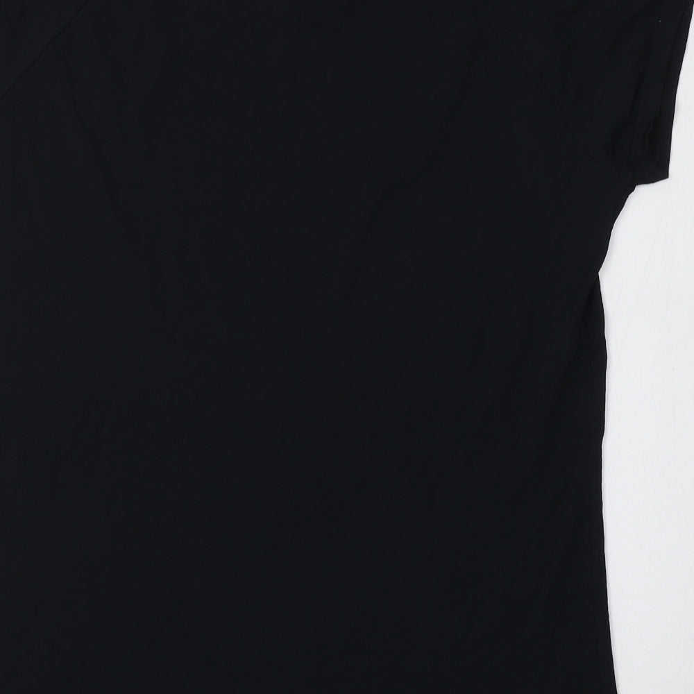 Get Over Womens Black   Basic T-Shirt Size L Crew Neck