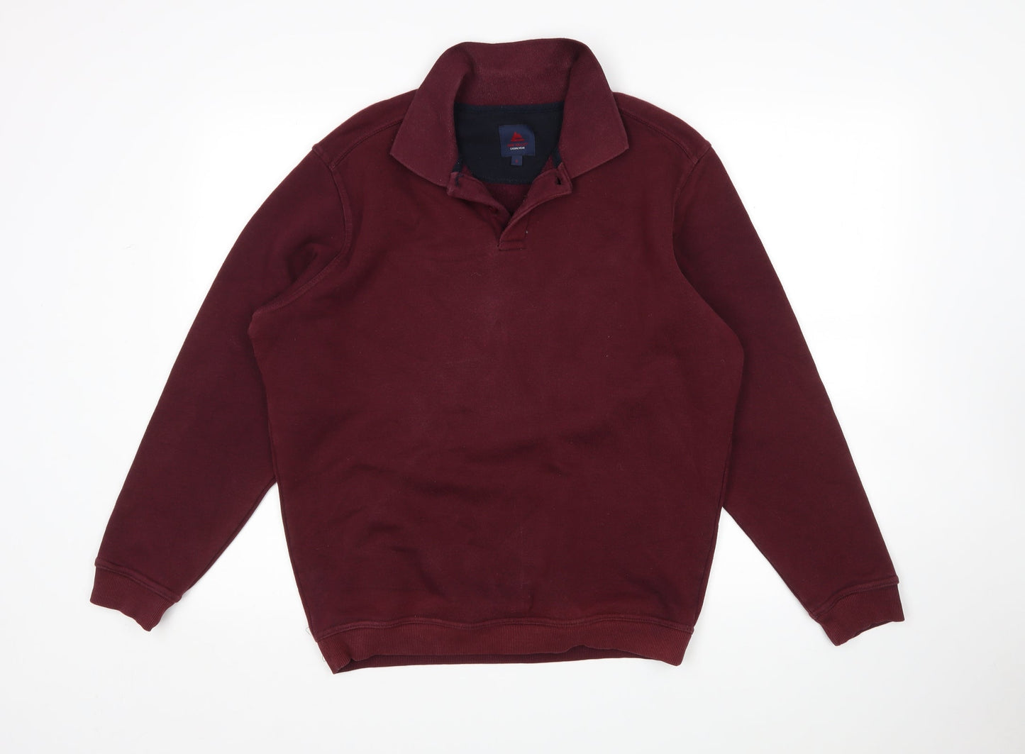 One Valley Mens Purple Collared  Cotton Pullover Jumper Size S