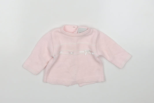 Jandelion Girls Pink  Acrylic Cardigan Jumper Size 0-3 Months   - NewBorn