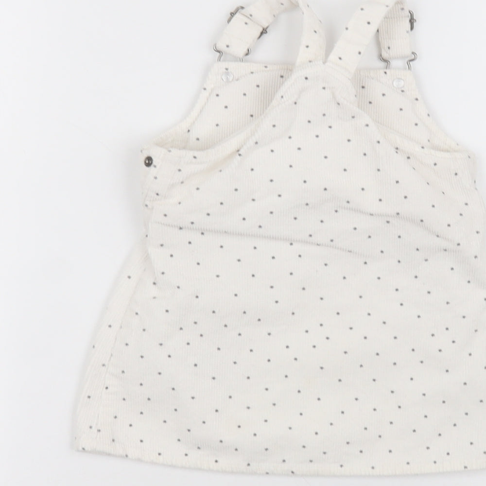 Primark Baby White Polka Dot Cotton A-Line  Size 18-24 Months  Square Neck