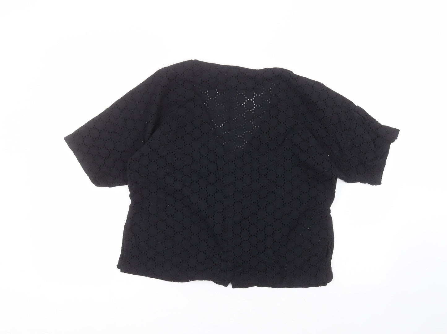ASOS Womens Black V-Neck  Cotton Cardigan Jumper Size 8