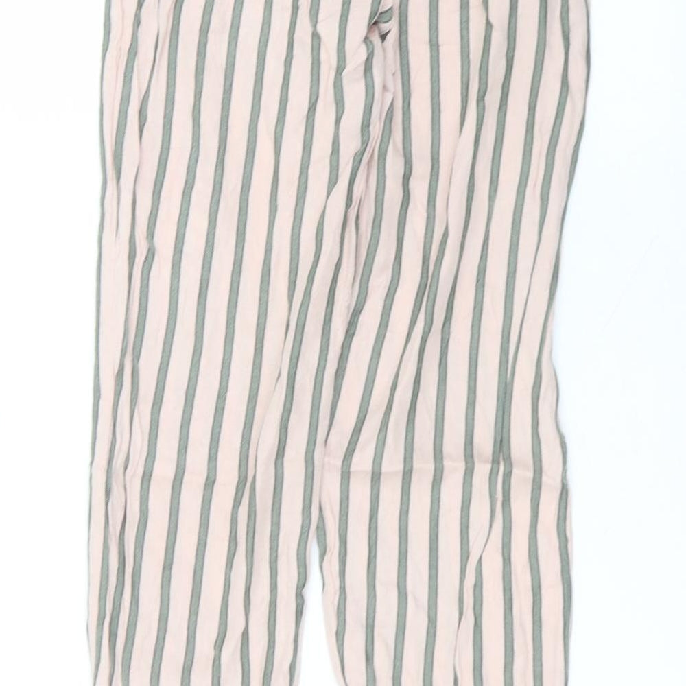 Etam Womens Pink Striped Viscose Trousers  Size S L26 in Regular
