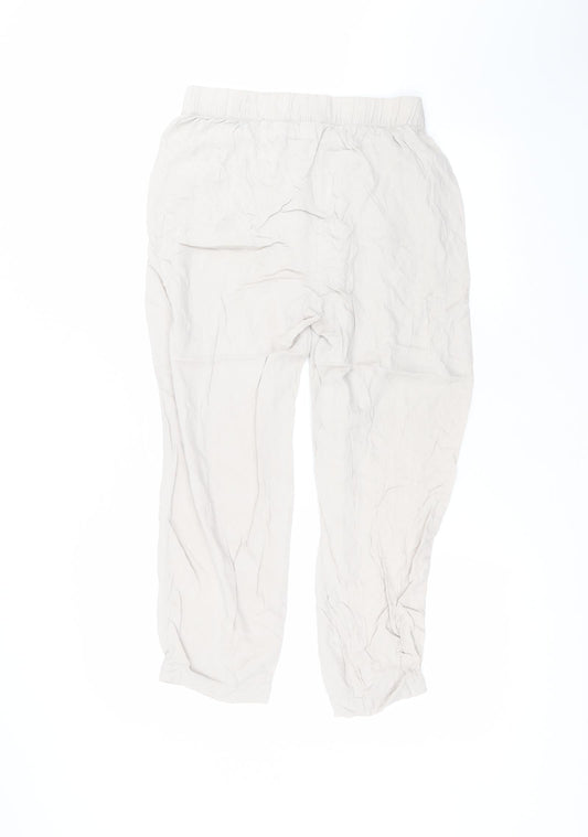 H&M Womens Grey  Viscose Trousers  Size 10 L22 in Regular