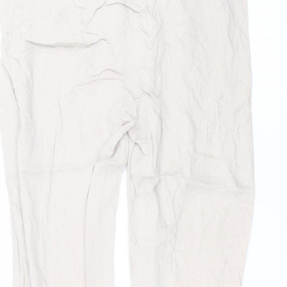 H&M Womens Grey  Viscose Trousers  Size 10 L22 in Regular