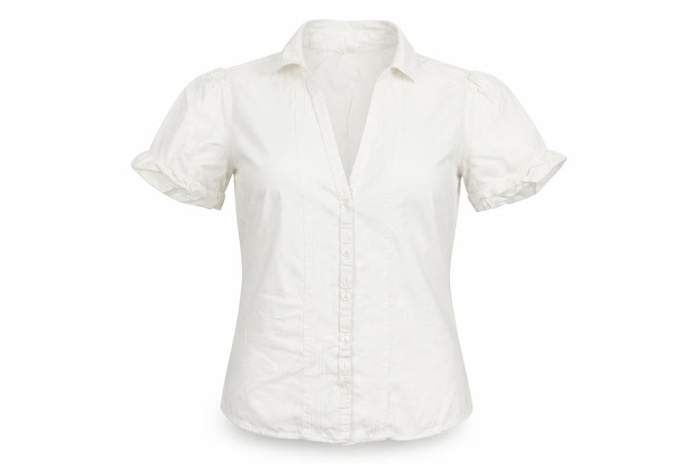Marks and Spencer Womens White  Lyocell Basic Button-Up Size 12 Collared