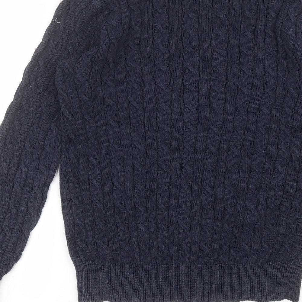 Jack Russell Mens Blue Round Neck  Cotton Pullover Jumper Size M