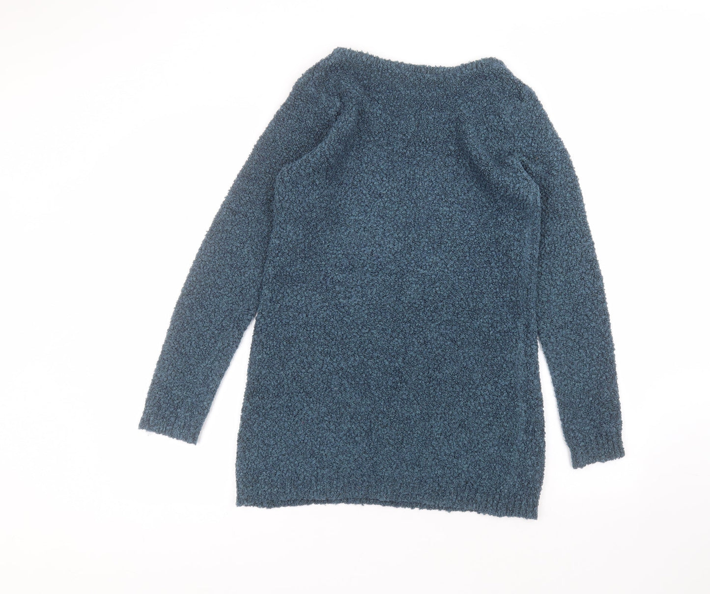 Peacocks Womens Blue Round Neck  Acrylic Pullover Jumper Size S