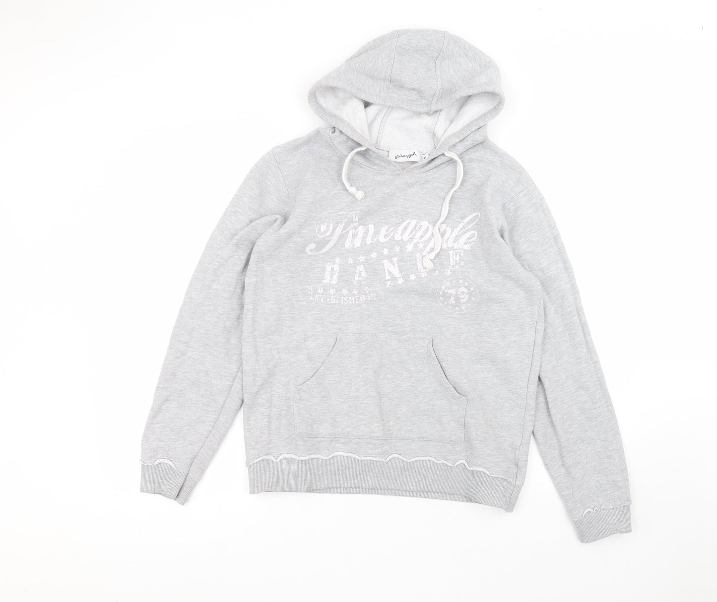 Pineapple Womens Grey  Cotton Pullover Hoodie Size M